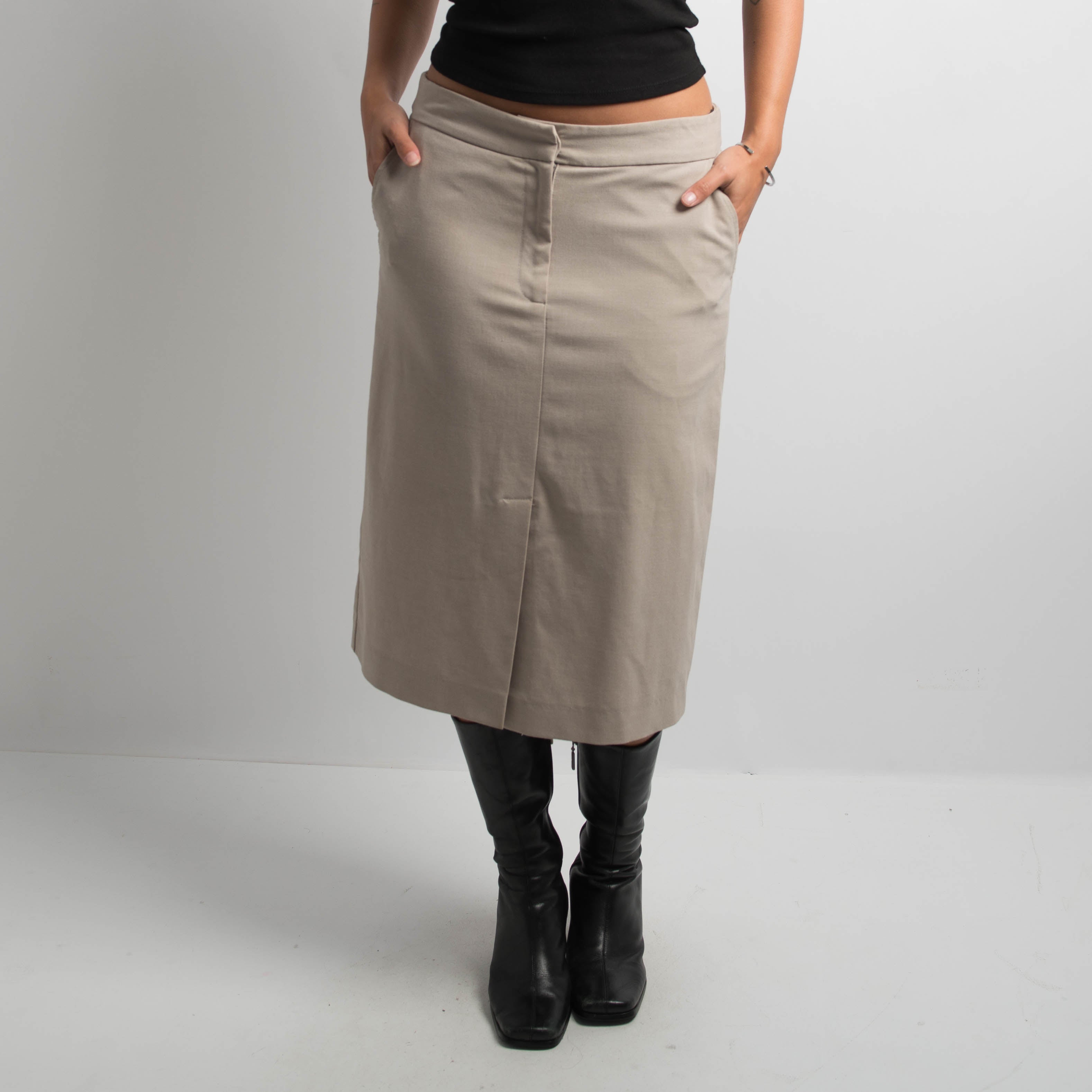 BEIGE MIDI SKIRT