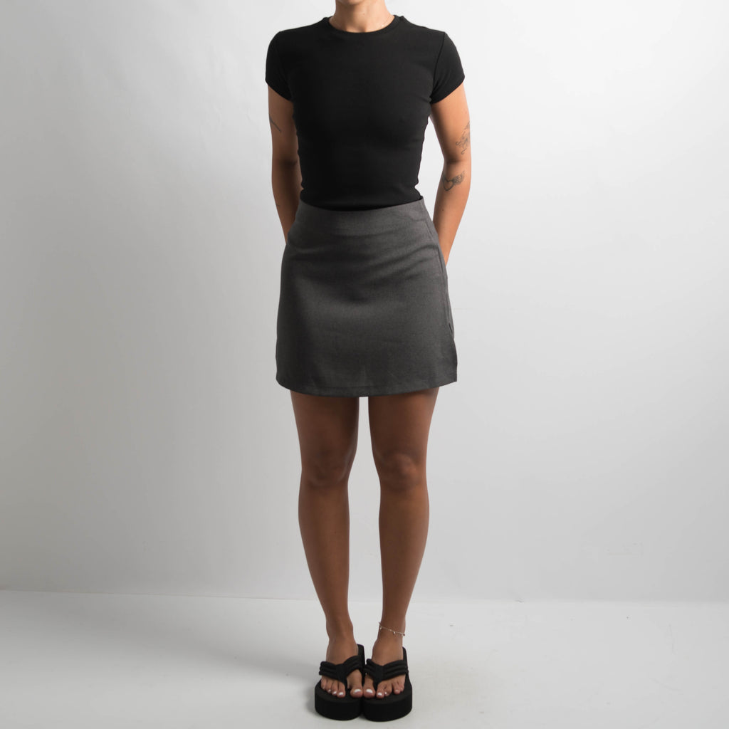 DARK GREY A-LINE MINI SKIRT