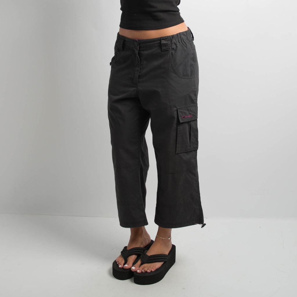 BLACK CROP UTILITY PANTS