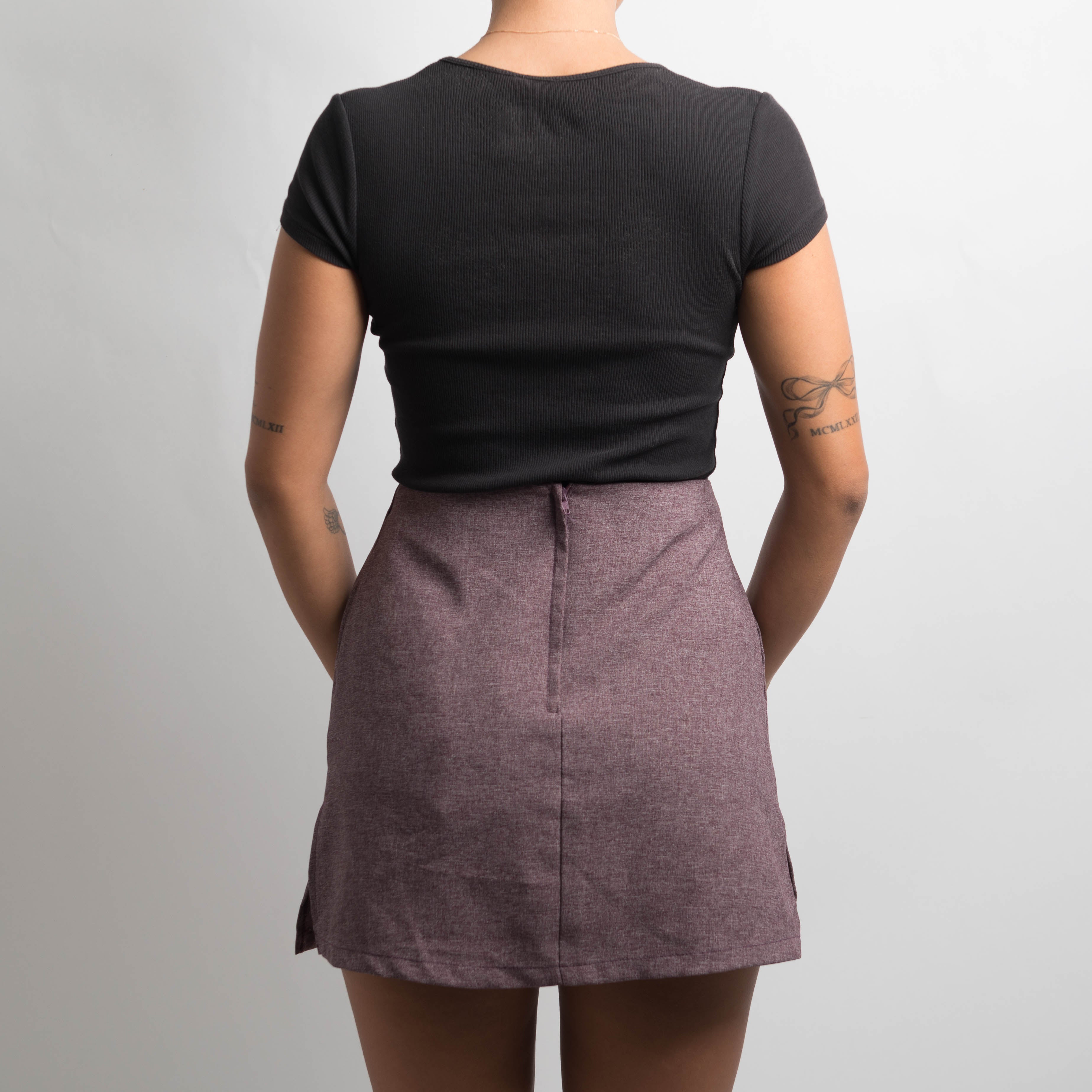 MAUVE A-LINE MINI SKIRT
