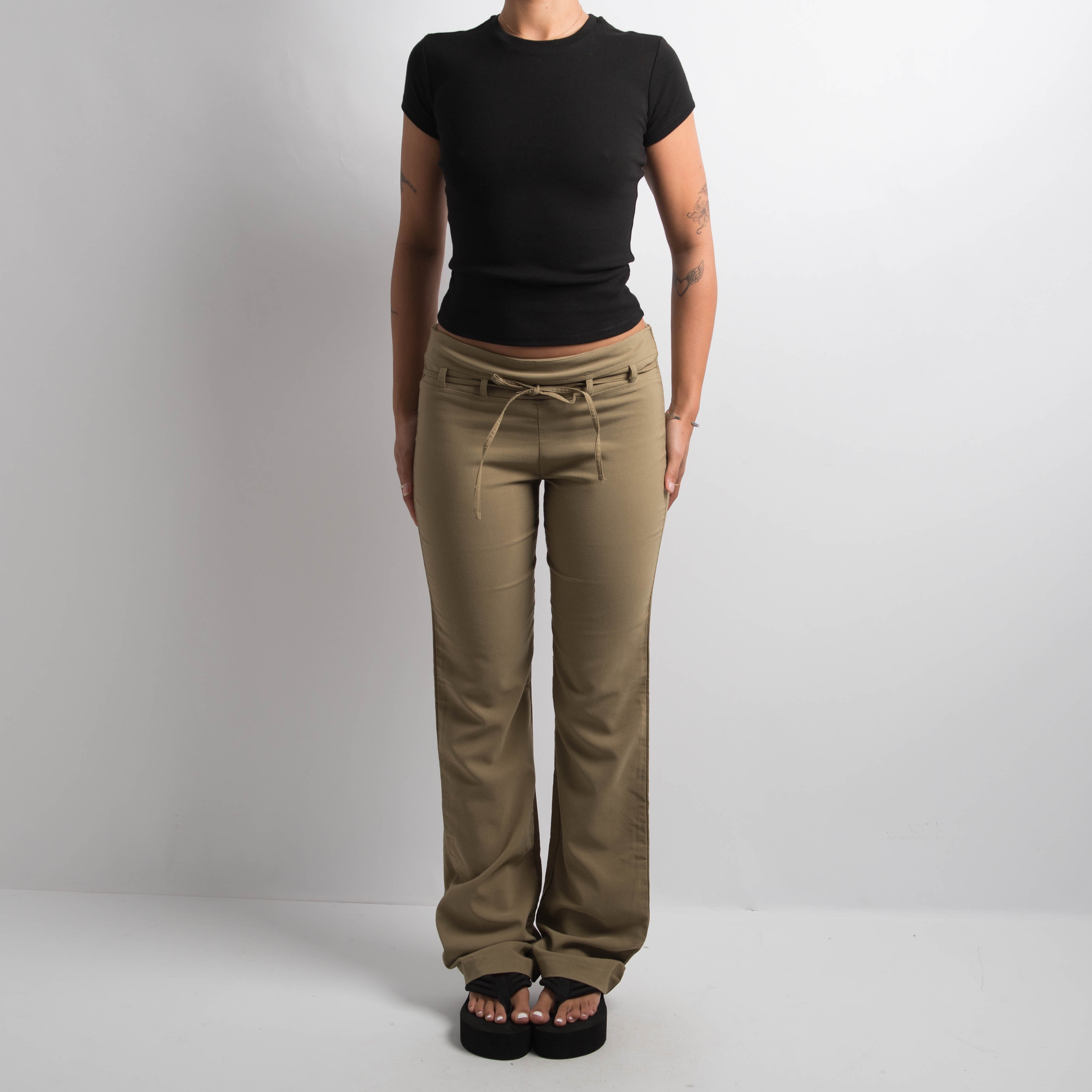 OLIVE DRAWSTRING PANTS