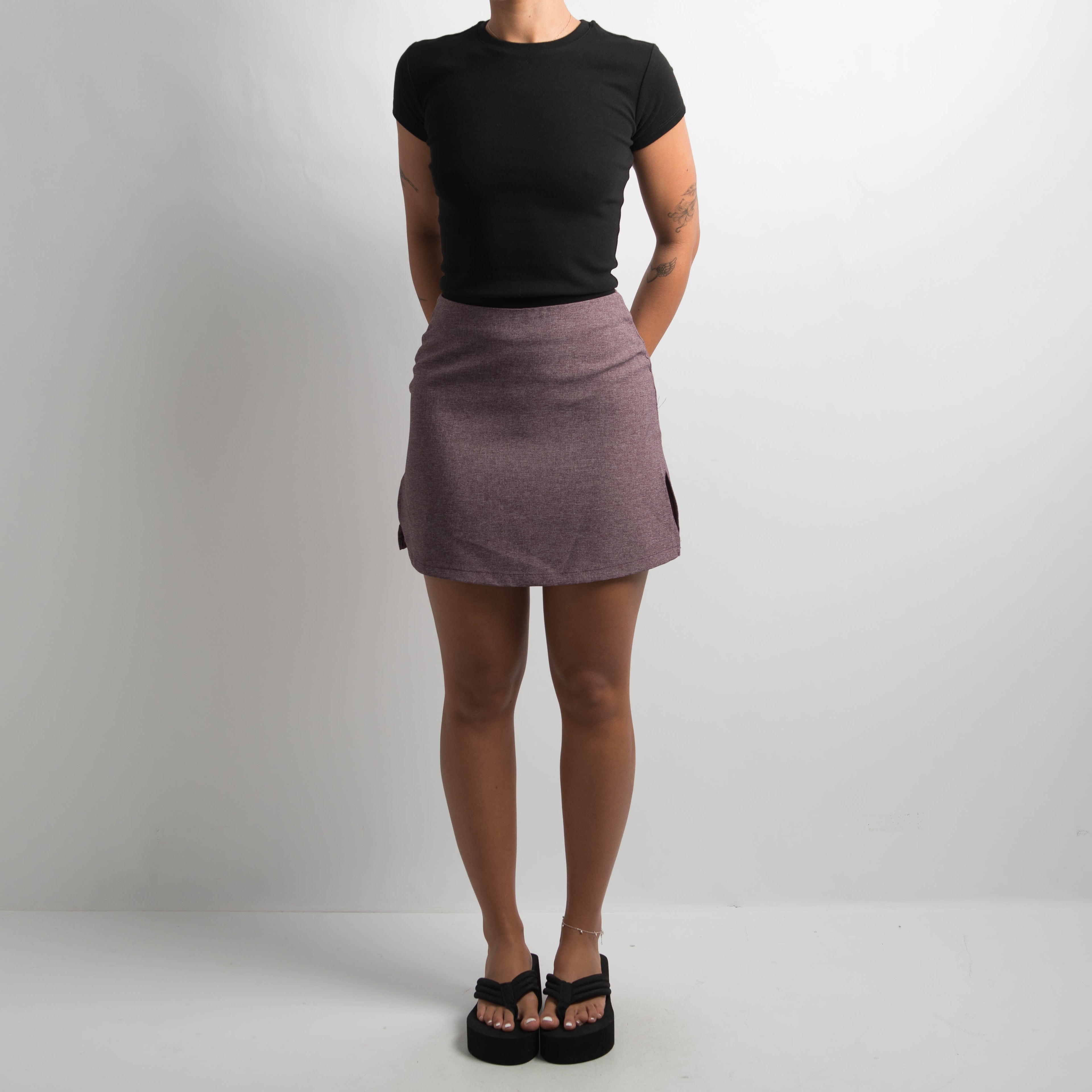 MAUVE A-LINE MINI SKIRT
