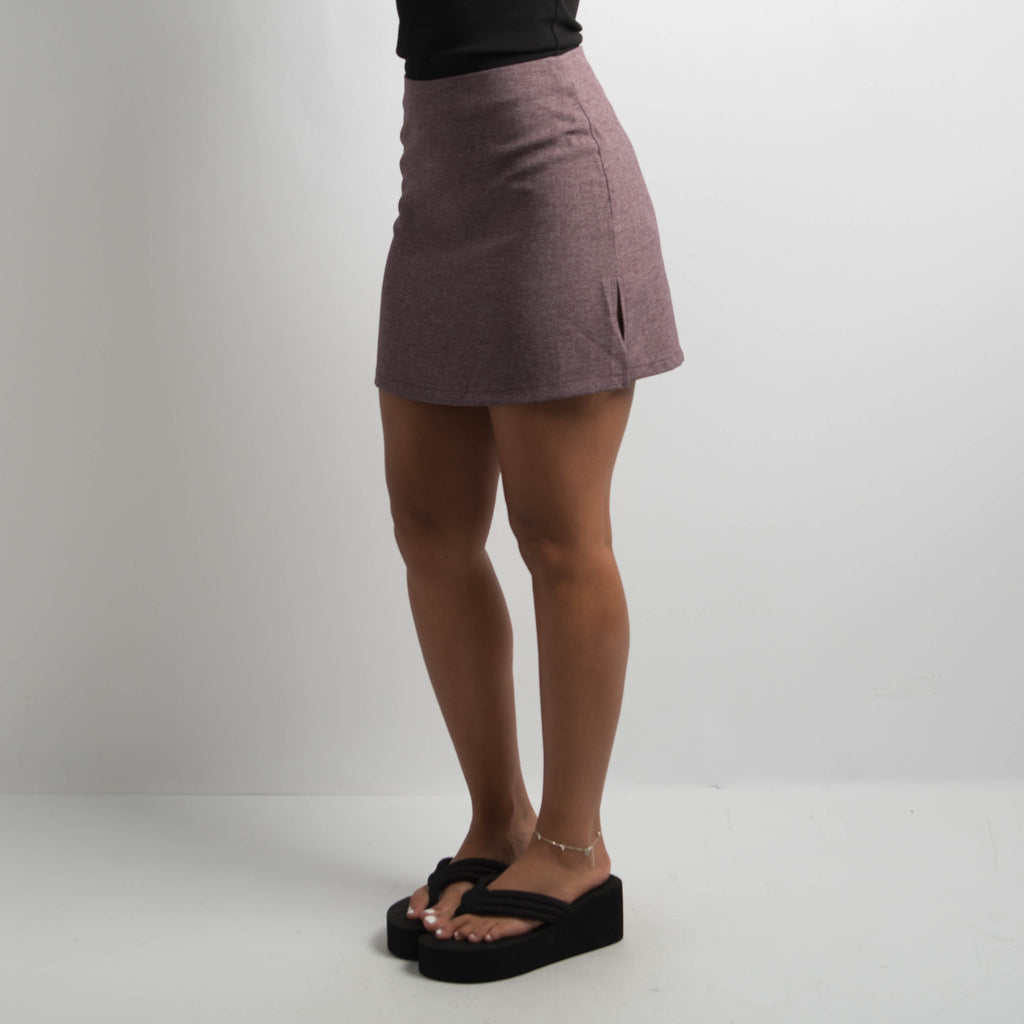 MAUVE A-LINE MINI SKIRT