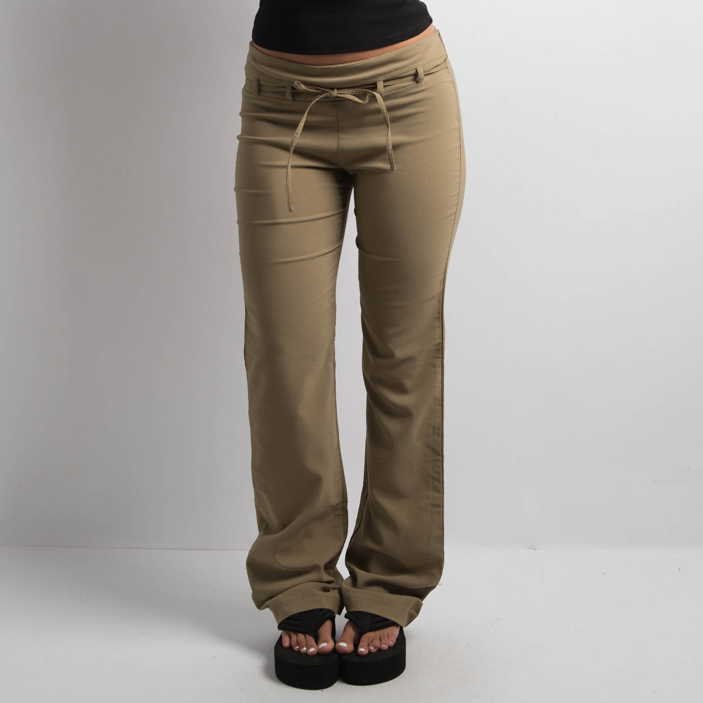 OLIVE DRAWSTRING PANTS
