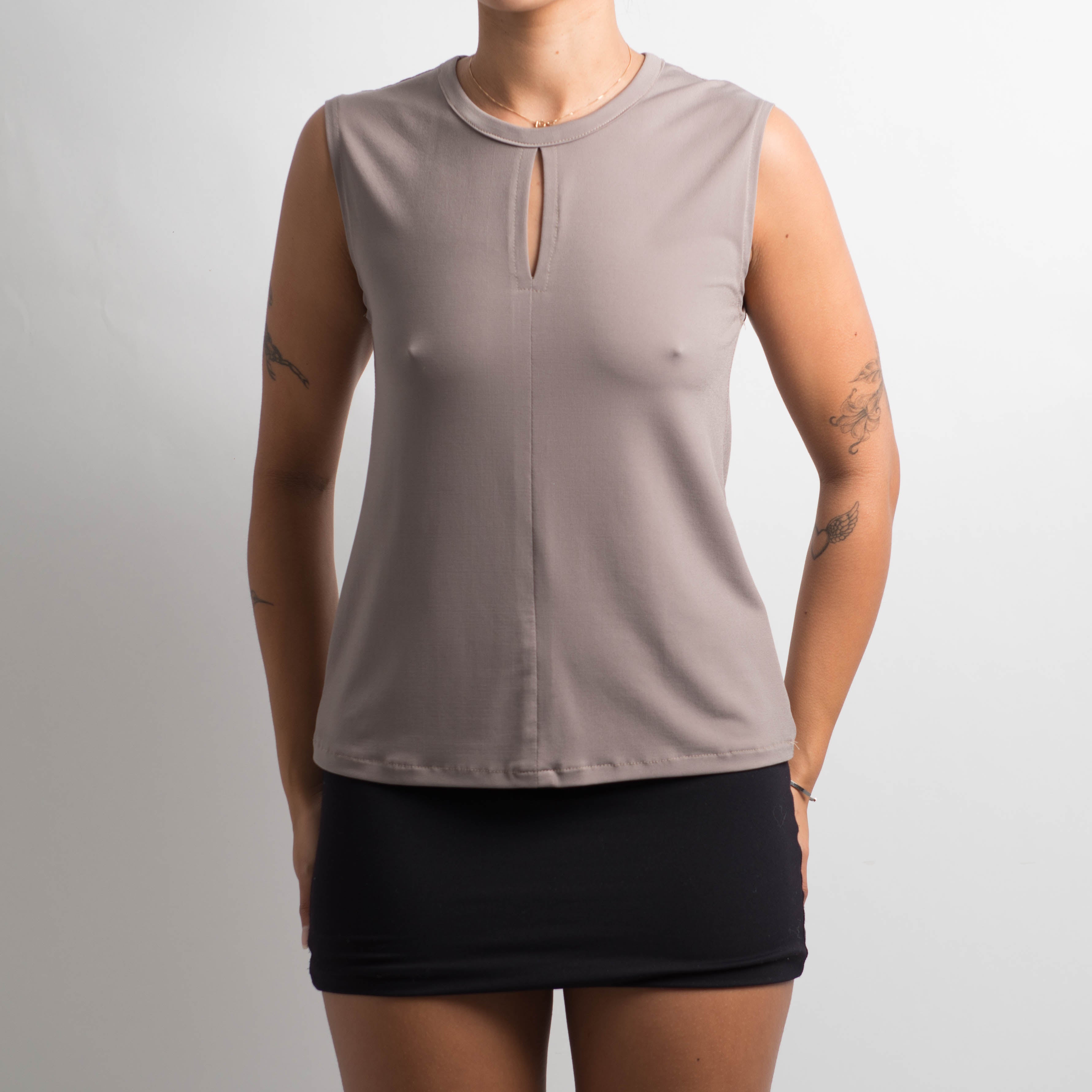 TAUPE SLINKY TOP