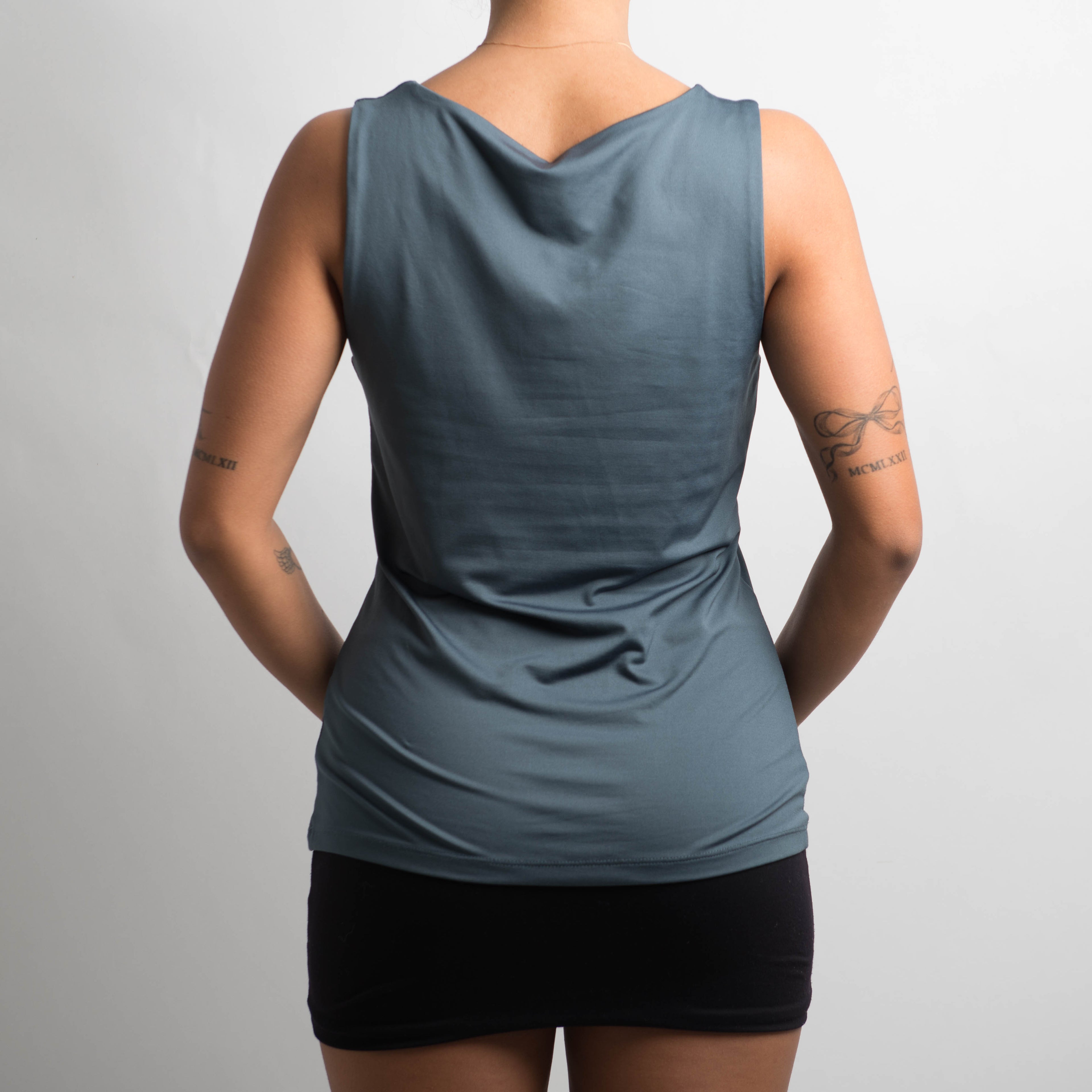 GREY BLUE STRETCH TANK TOP