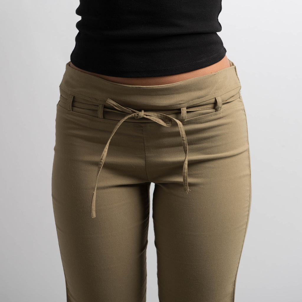OLIVE DRAWSTRING PANTS