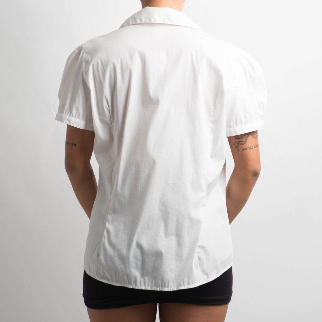 WHITE SHORT SLEEVE BLOUSE