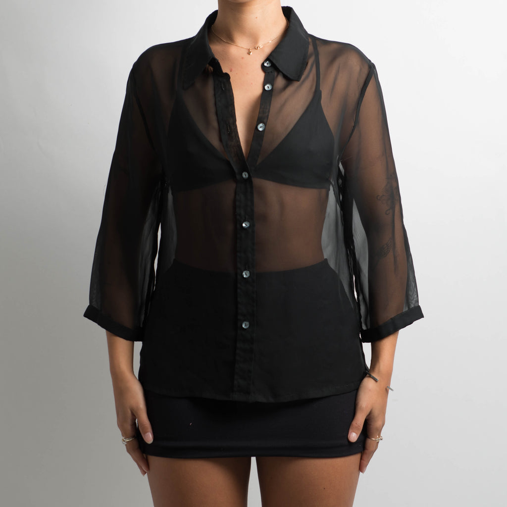 SHEER BLACK BLOUSE