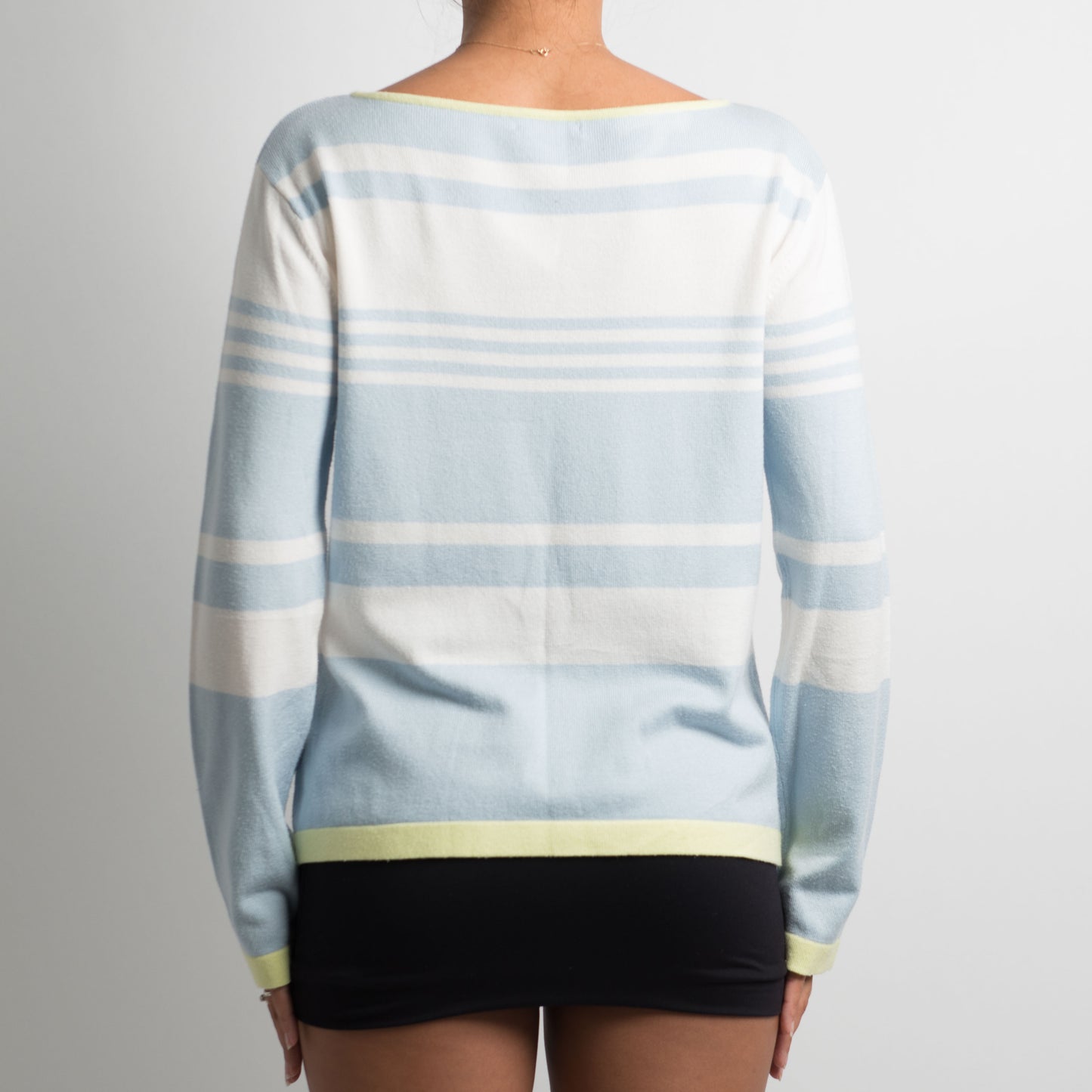 BLUE STRIPED KNIT LONG SLEEVE