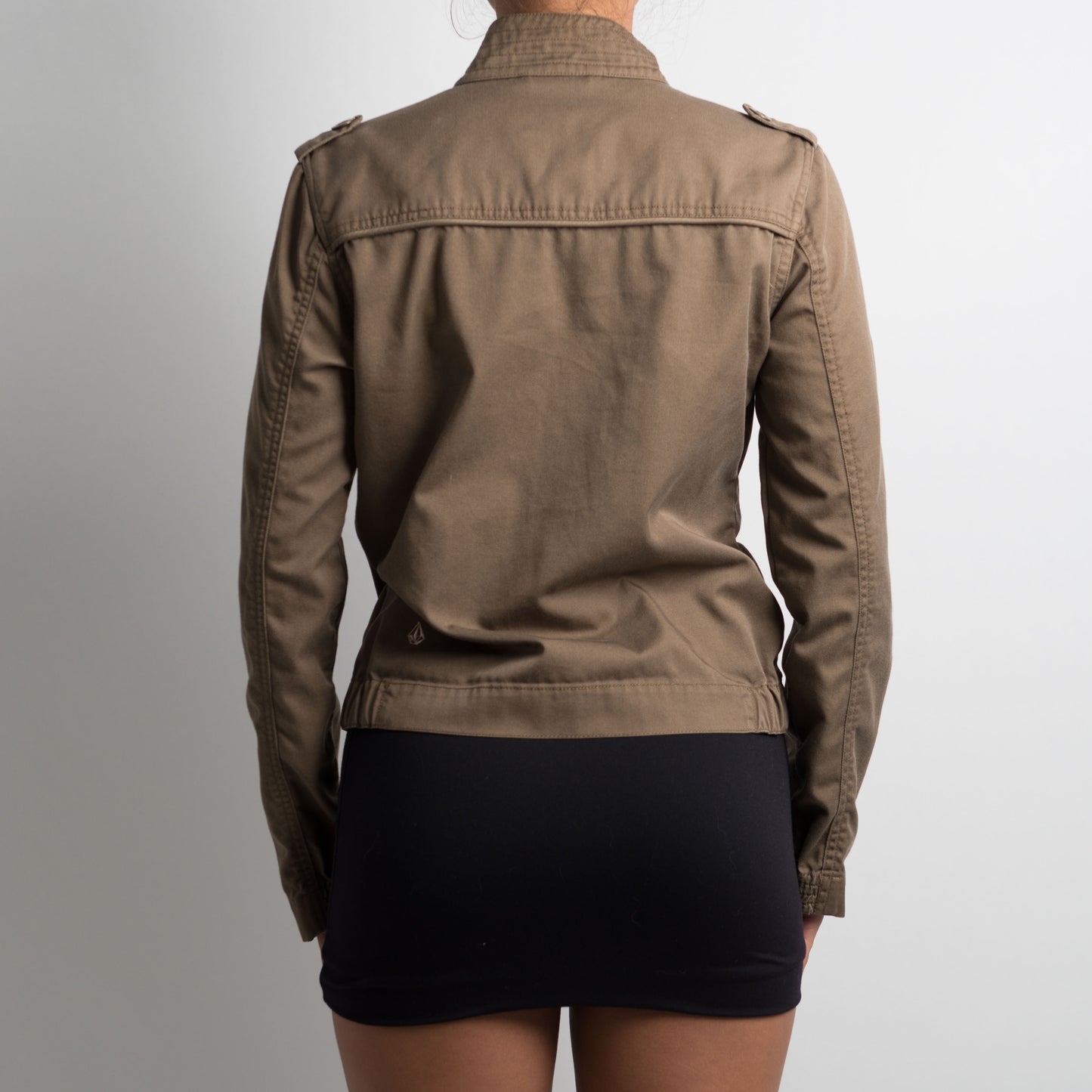 BROWN COTTON ZIP JACKET