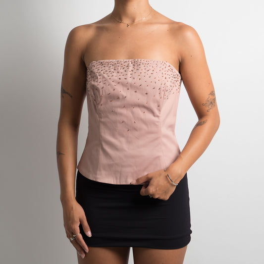 HAUT DE CORSET ROSE NUDE