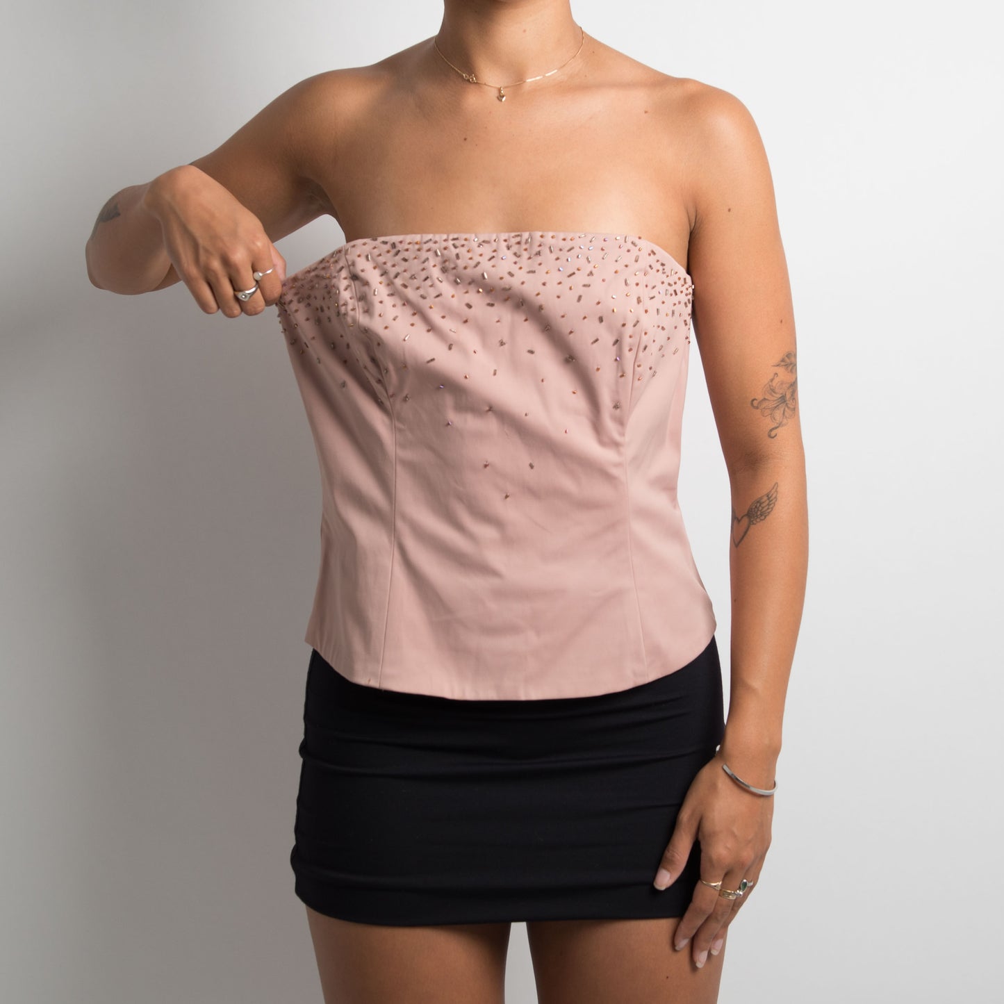 HAUT DE CORSET ROSE NUDE