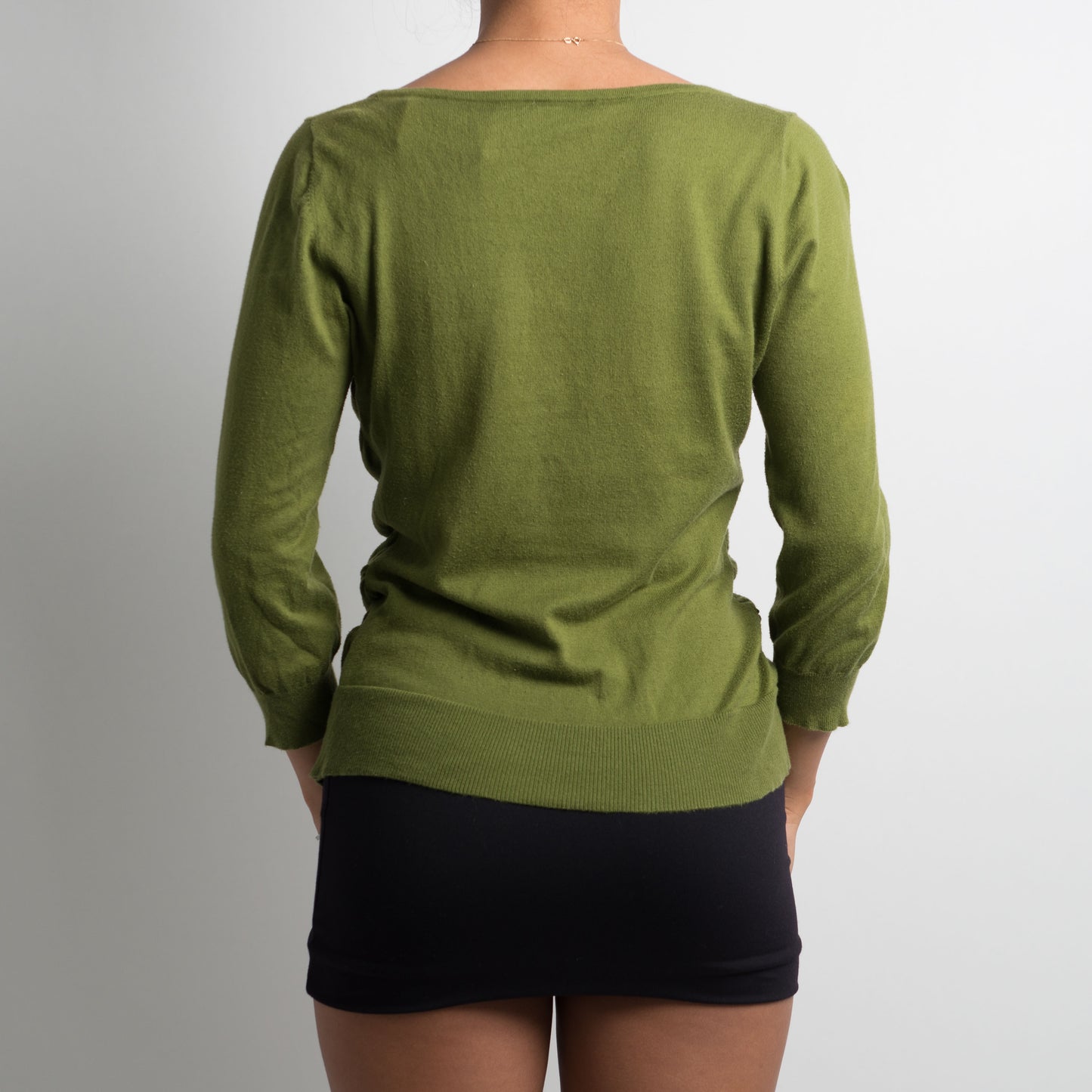 GREEN TEXTURED LONG SLEEVE