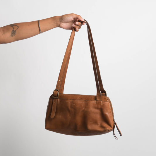 BROWN LEATHER SHOULDER BAG