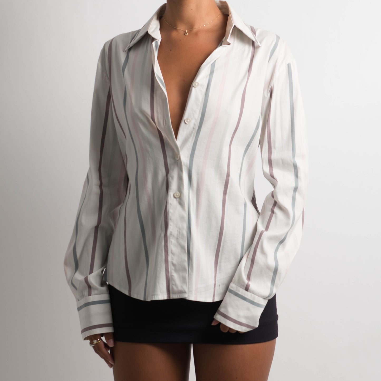 WHITE STRIPED BLOUSE