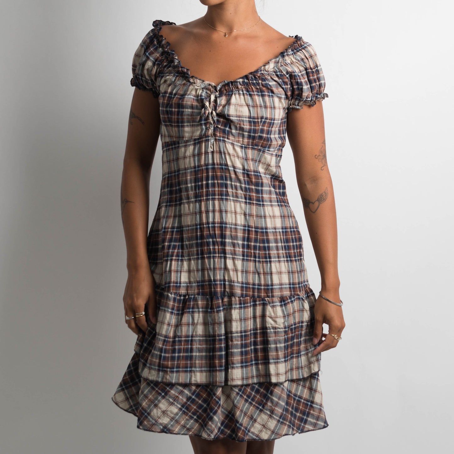 GINGHAM MILKMAID DRESS