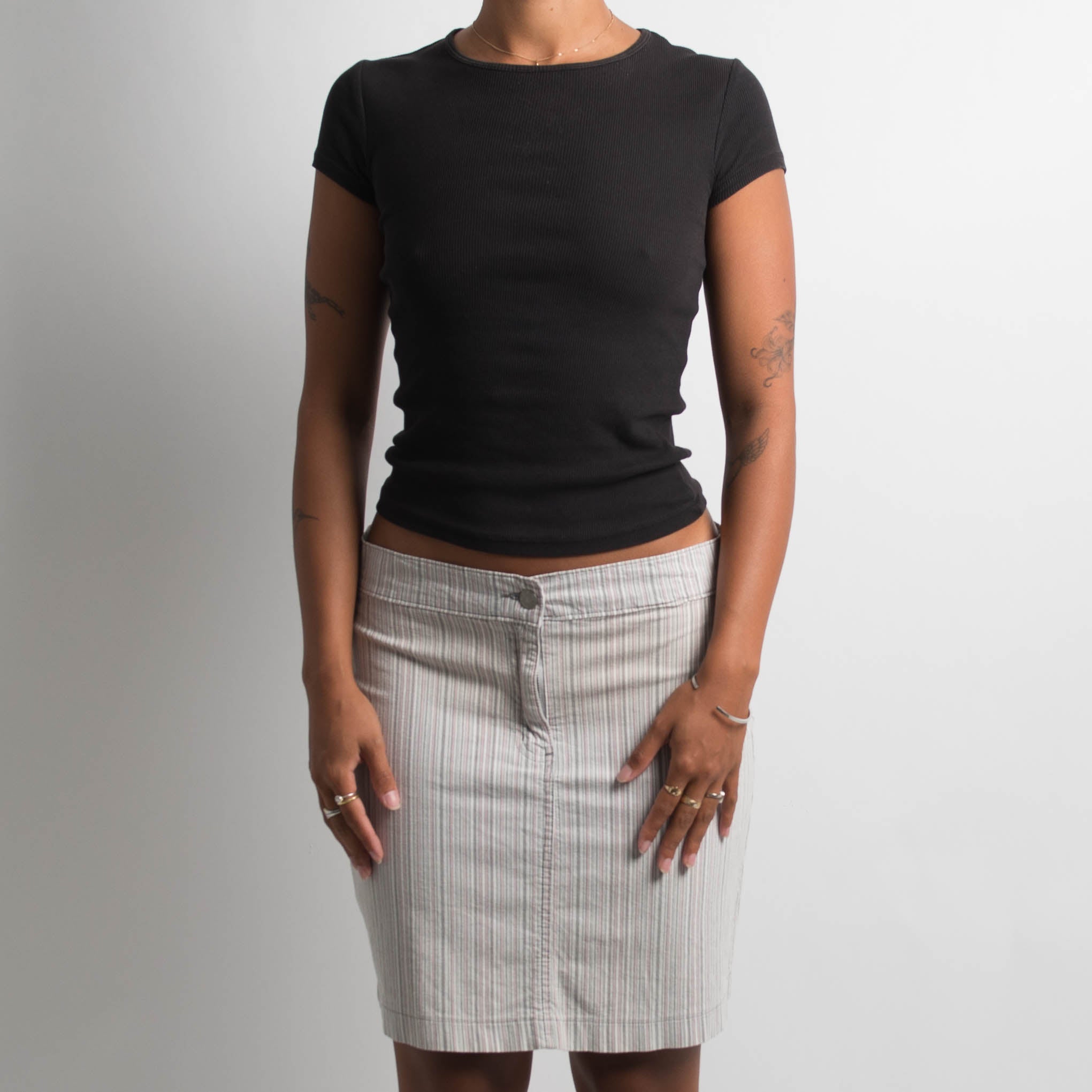 PINSTRIPE COTTON SKIRT