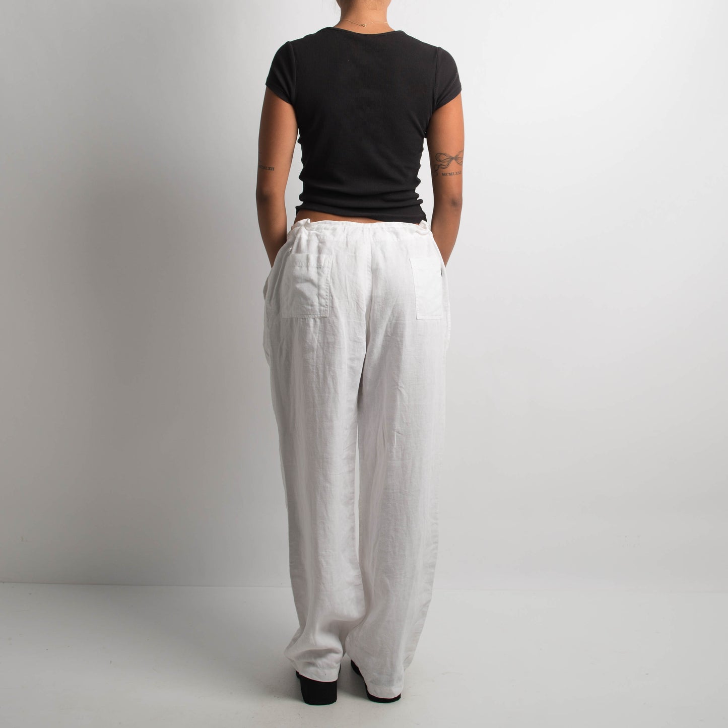 WHITE HEMP LINEN PANTS