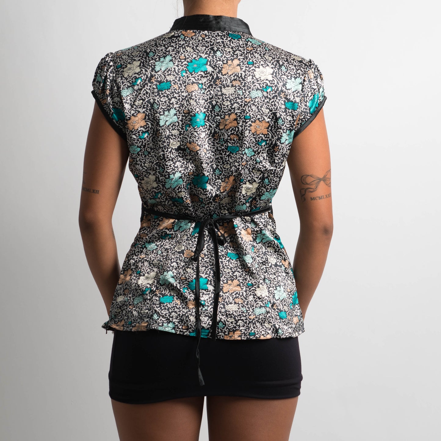 PATTERNED SATIN BLOUSE