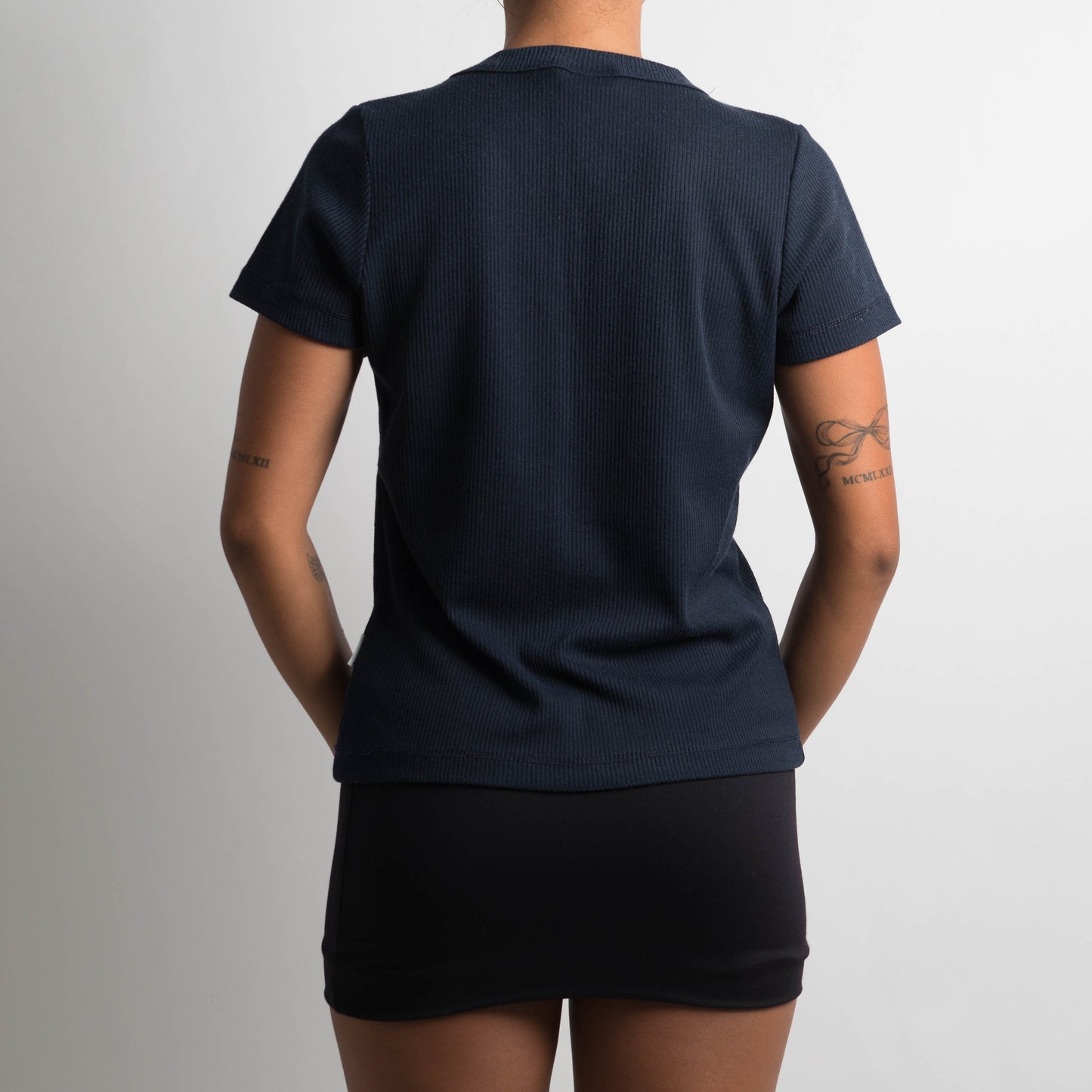 NAVY RIBBED TSHIRT