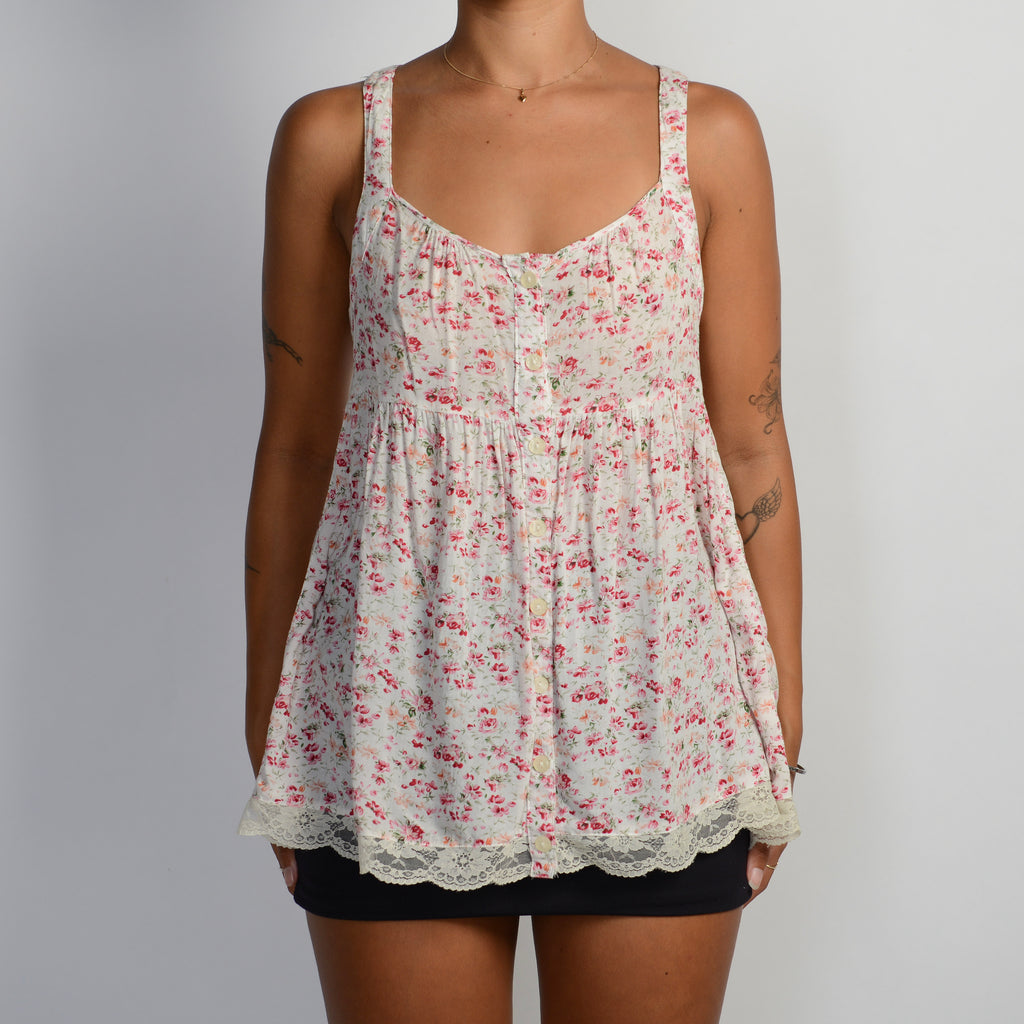 PINK FLORAL BABYDOLL TOP