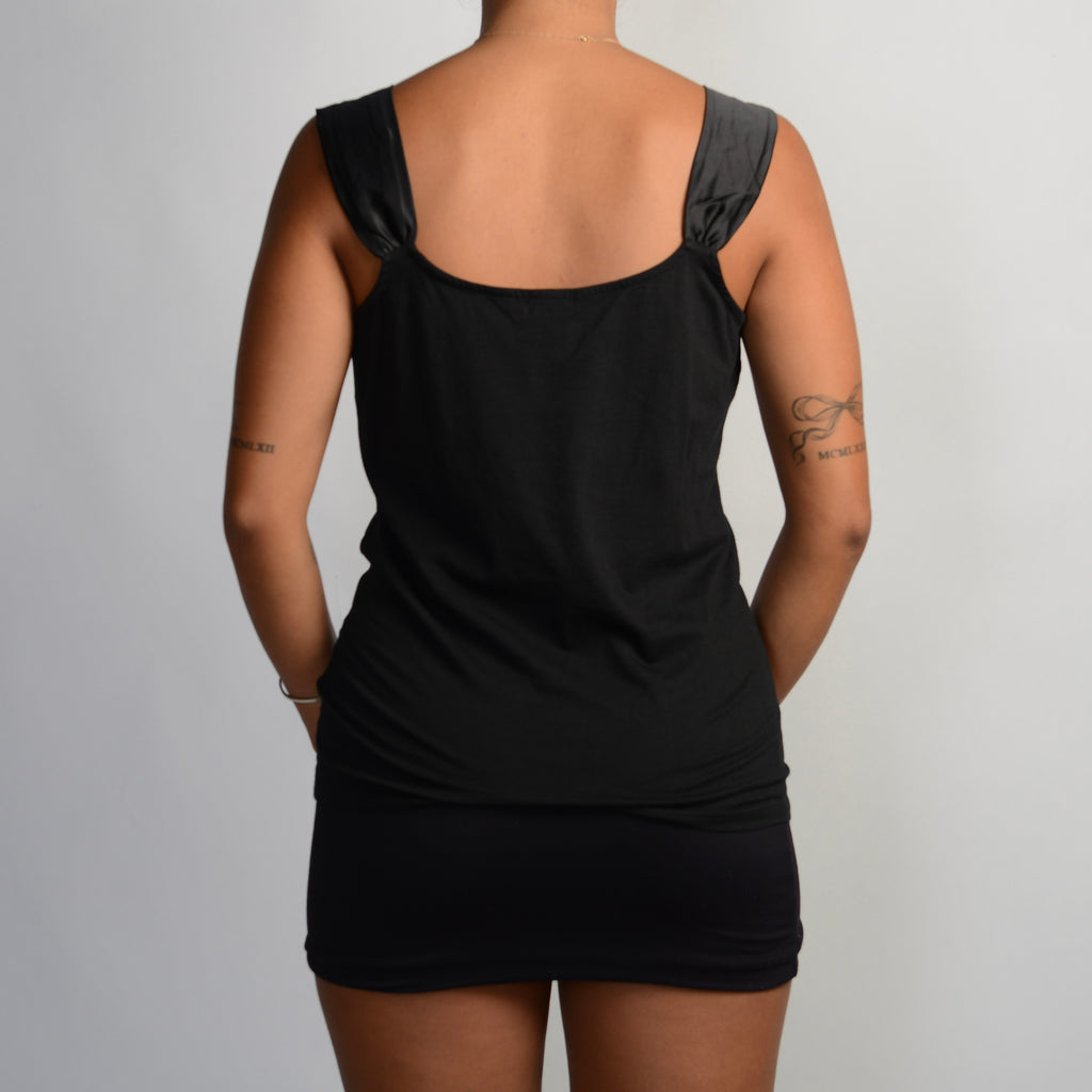BLACK SATIN CAMISOLE