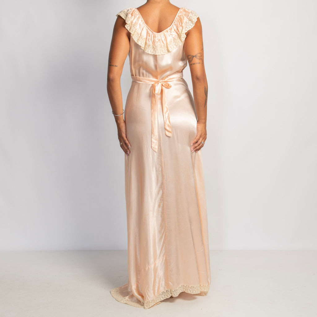 PEACH SATIN GOWN
