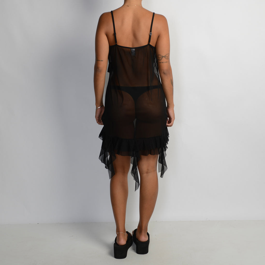 BLACK SHEER MESH DRESS – BEAN BY JESS