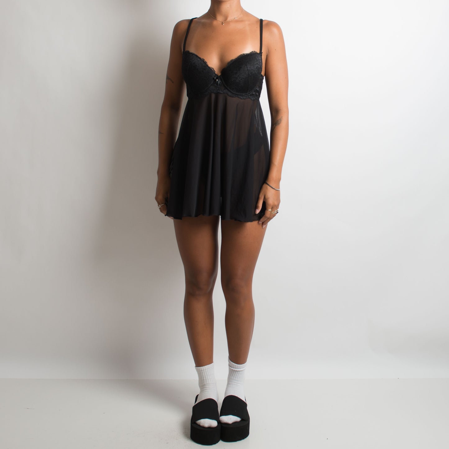 BLACK BABYDOLL DRESS