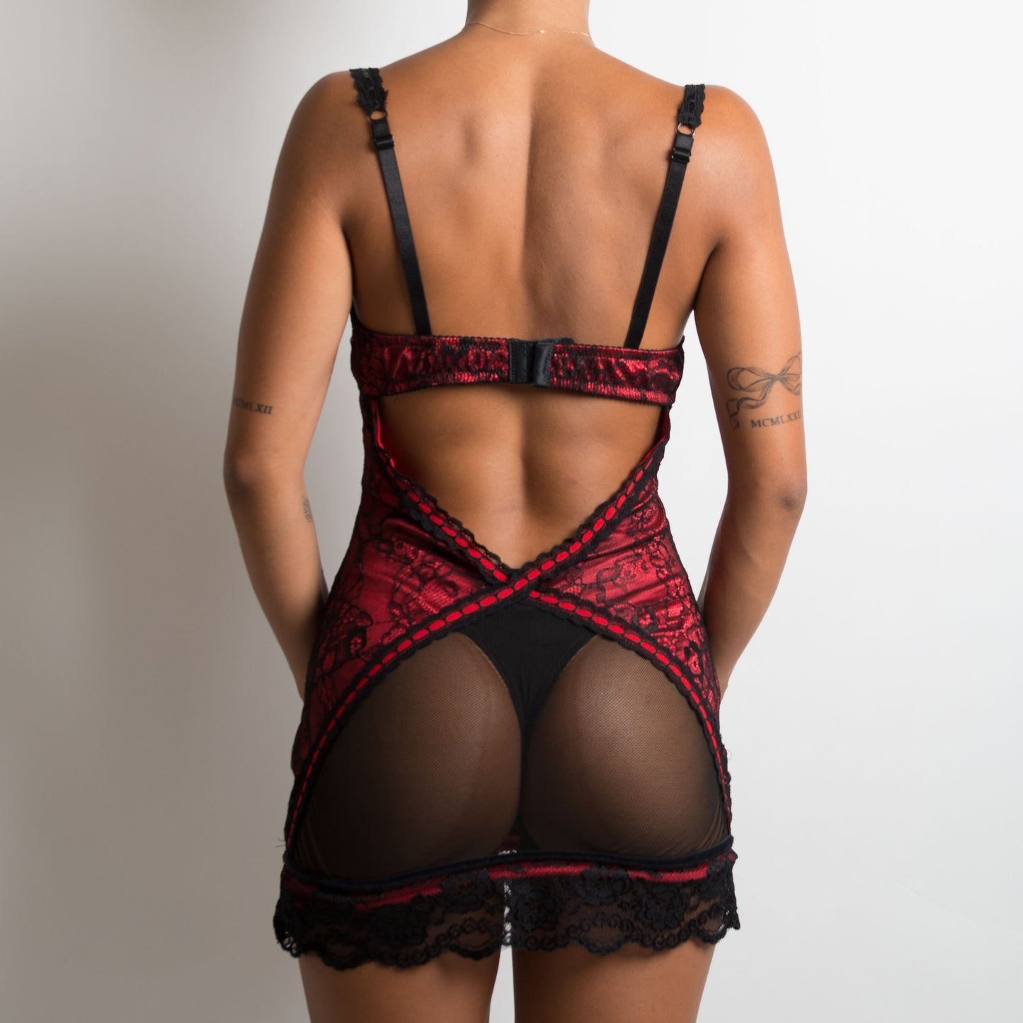 ROBE BUSTIER NOIRE/ROUGE