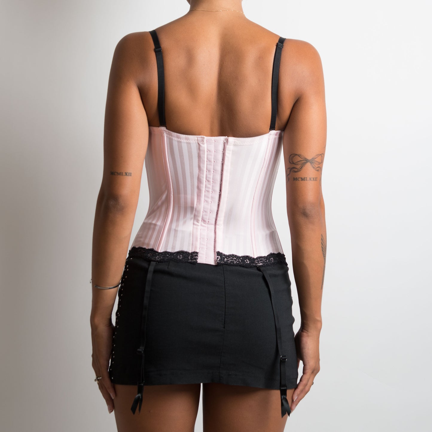 PALE PINK PINSTRIPE BUSTIER