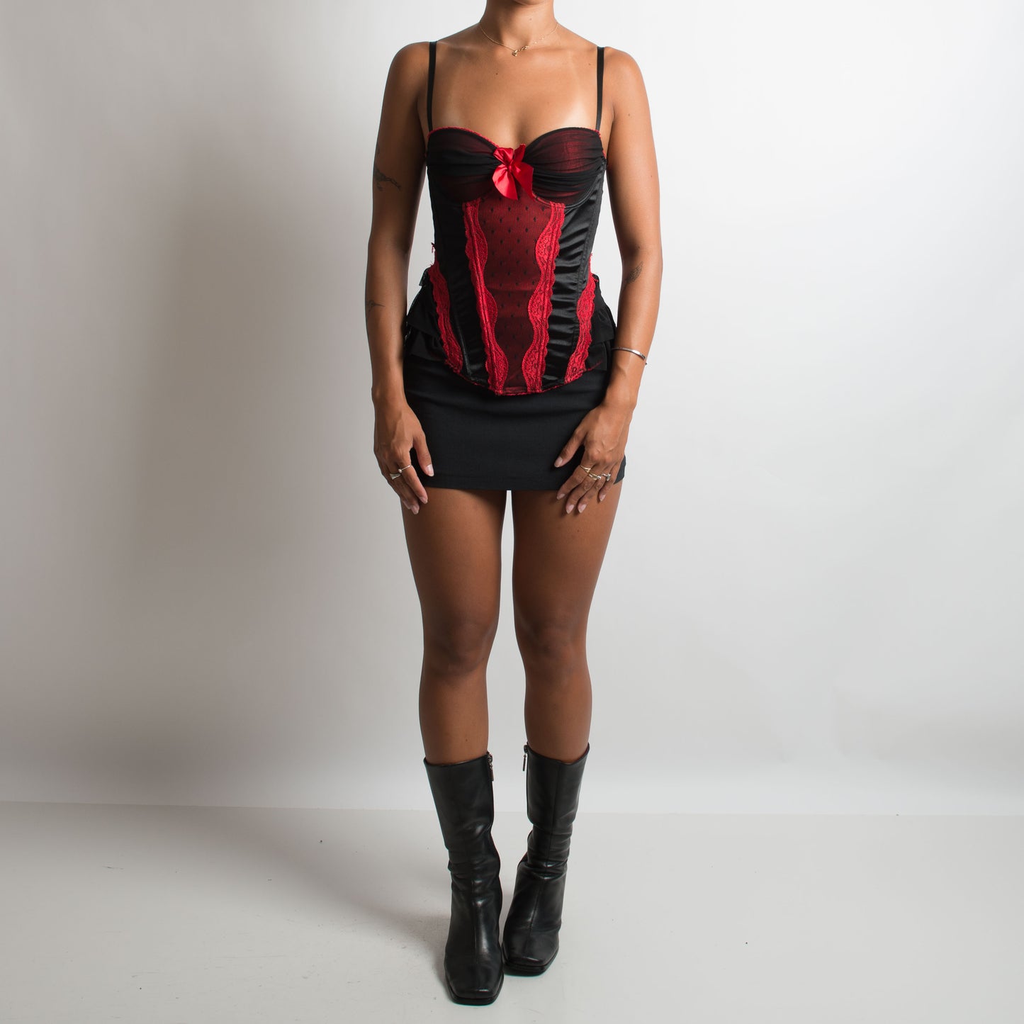 BLACK/RED BUSTIER