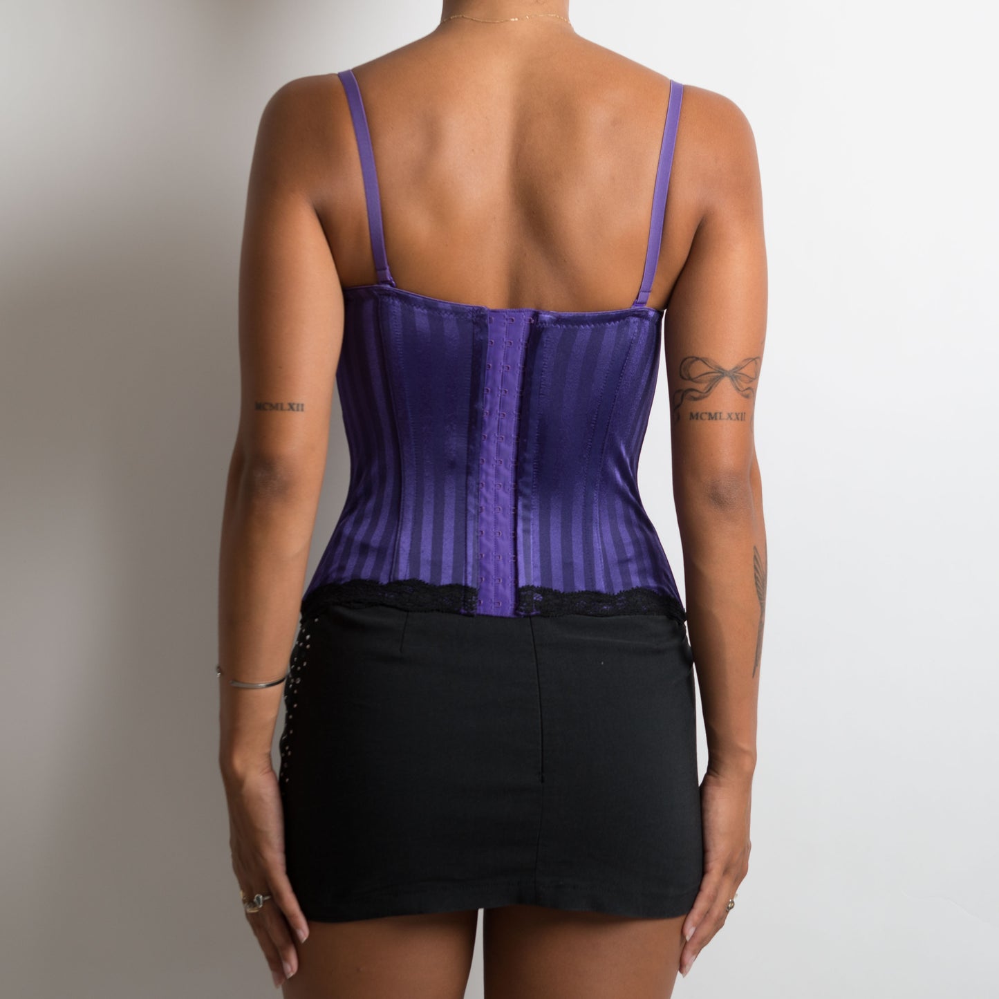 BUSTIER À RAYURES VIOLETTES