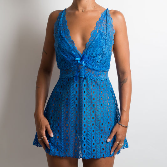 BLUE LACE MINI DRESS