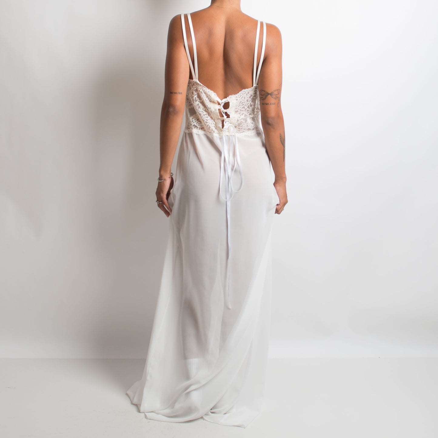 WHITE SHEER MAXI DRESS