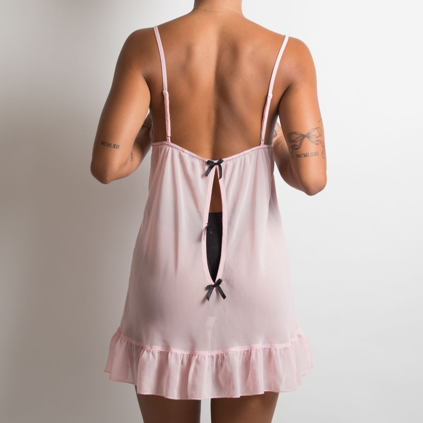 SHEER BABY PINK MINI DRESS