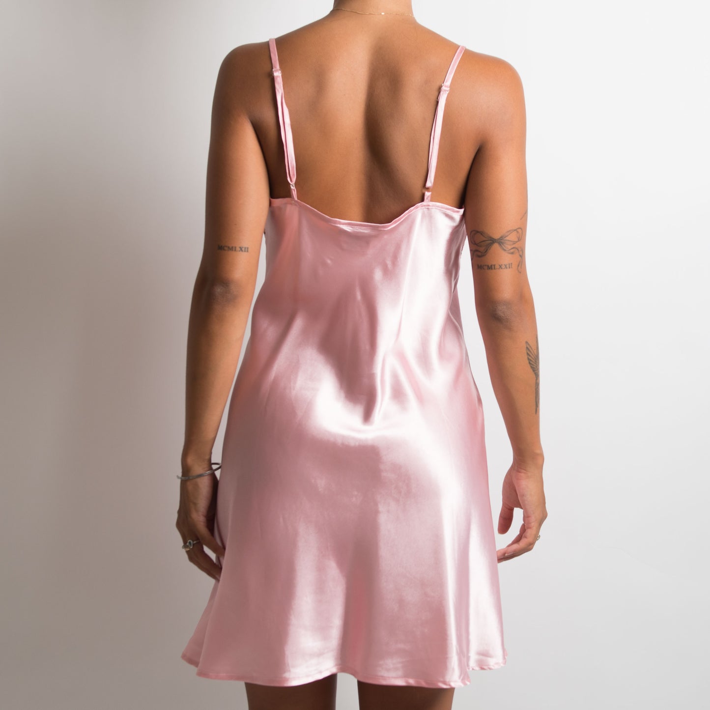 PINK SATIN MINI DRESS