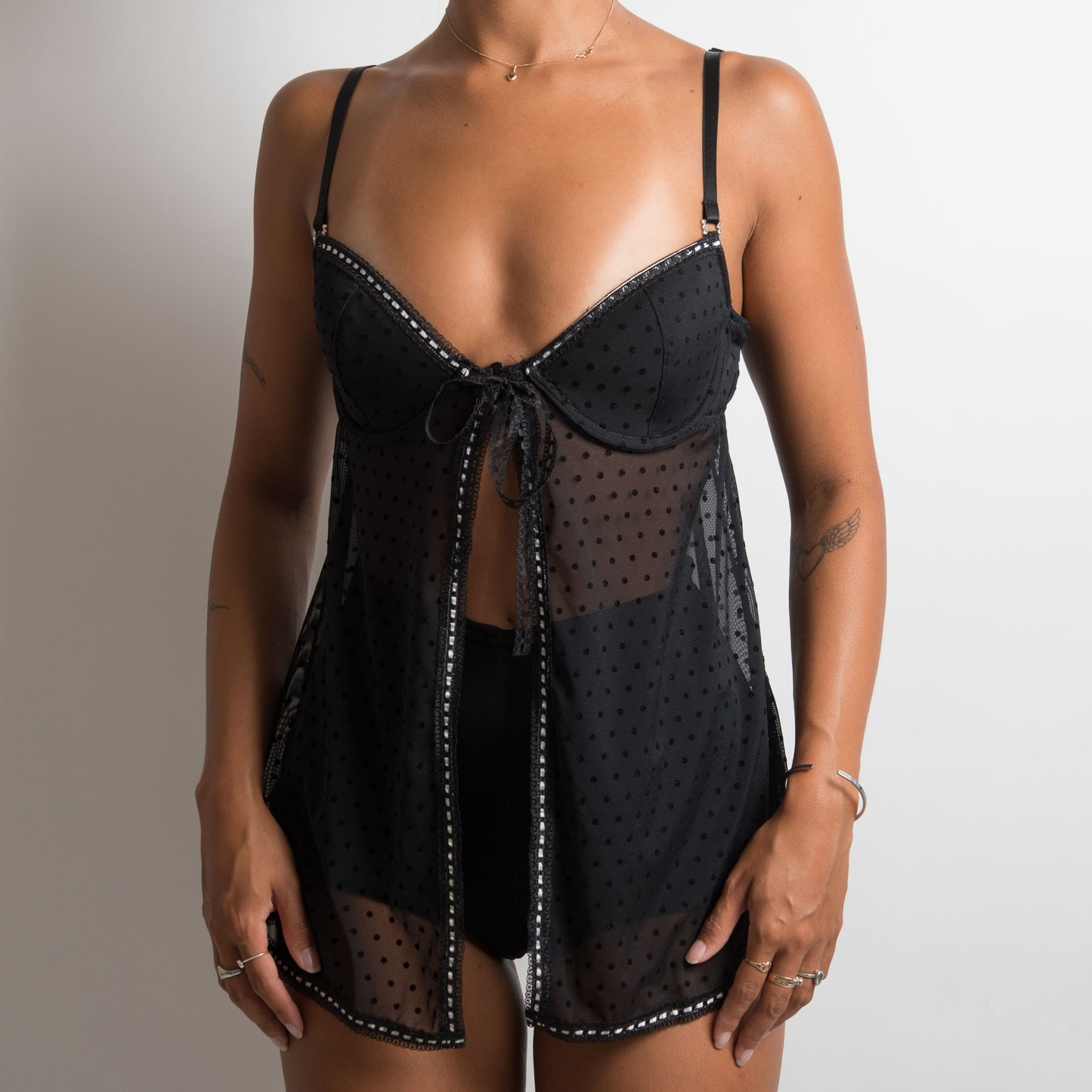 BUSTIER BABYDOLL À POIS