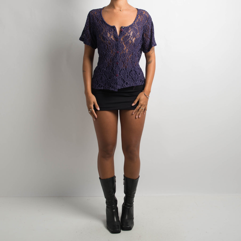 DARK PURPLE LACE TOP