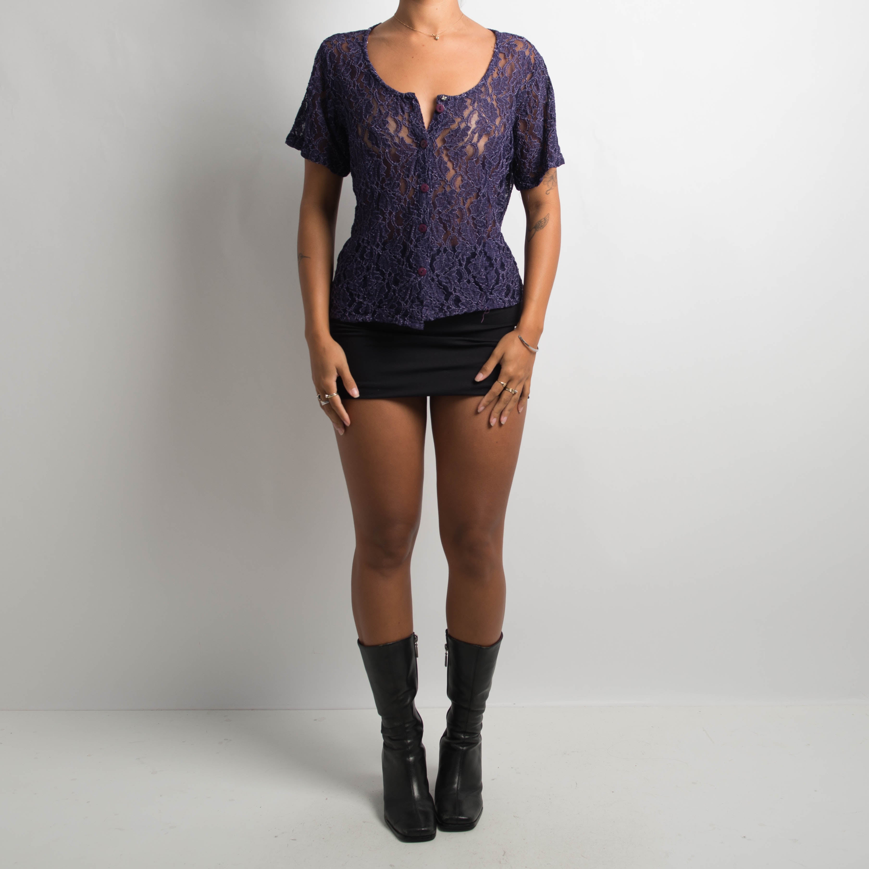 DARK PURPLE LACE TOP