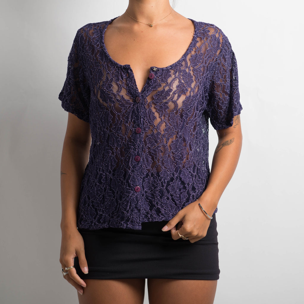 DARK PURPLE LACE TOP
