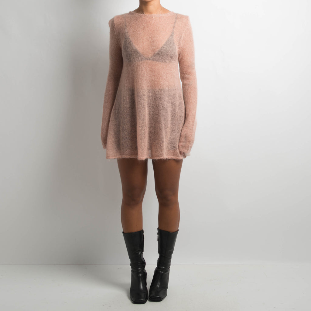 SHEER PINK MOHAIR KNIT