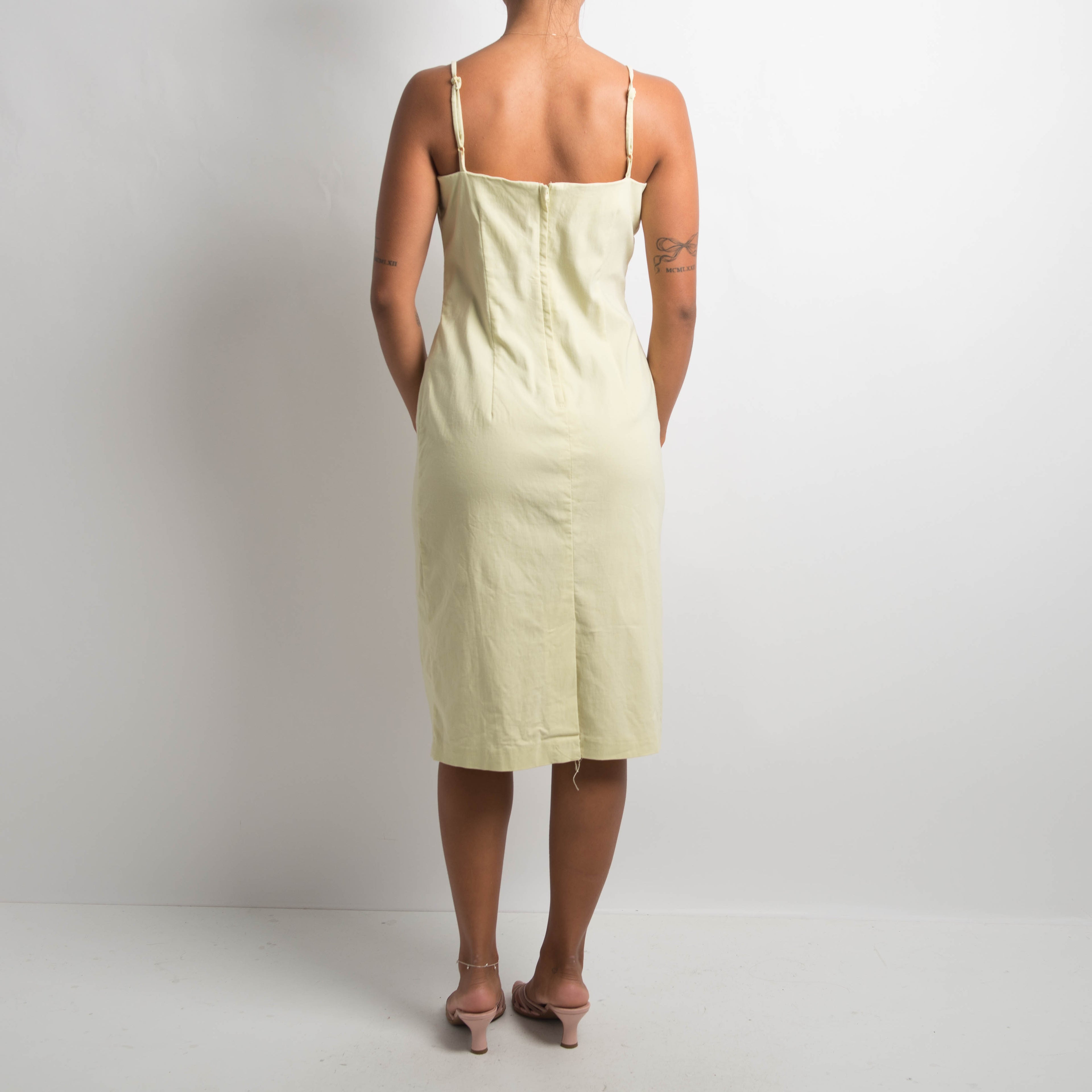 PALE YELLOW MIDI DRESS
