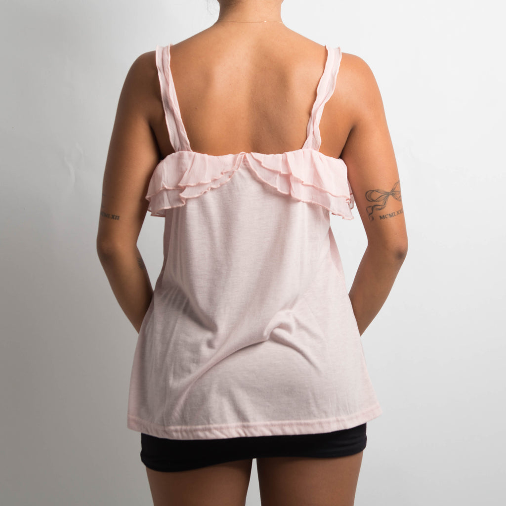 PALE PINK RUFFLE TOP
