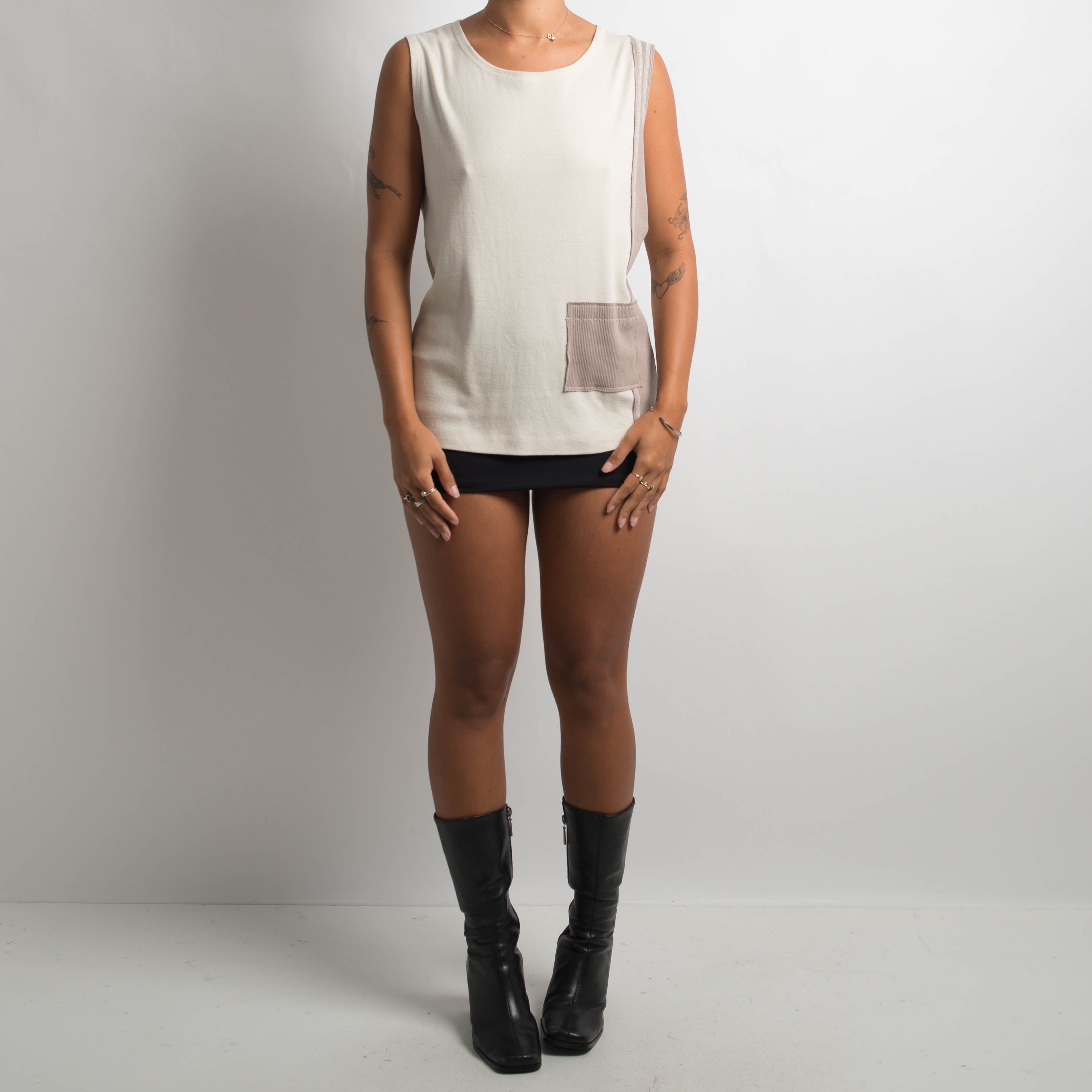 PATCHWORK SLEEVELESS TOP