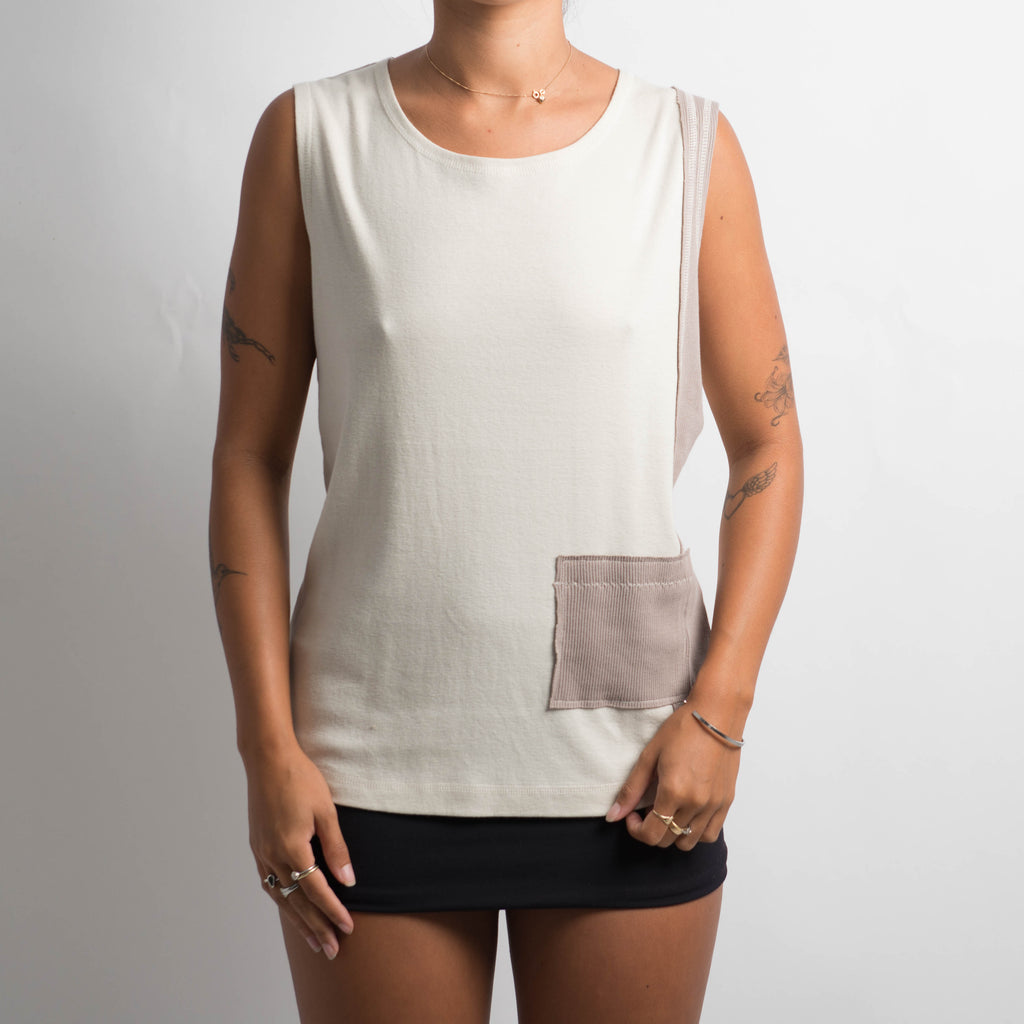 PATCHWORK SLEEVELESS TOP