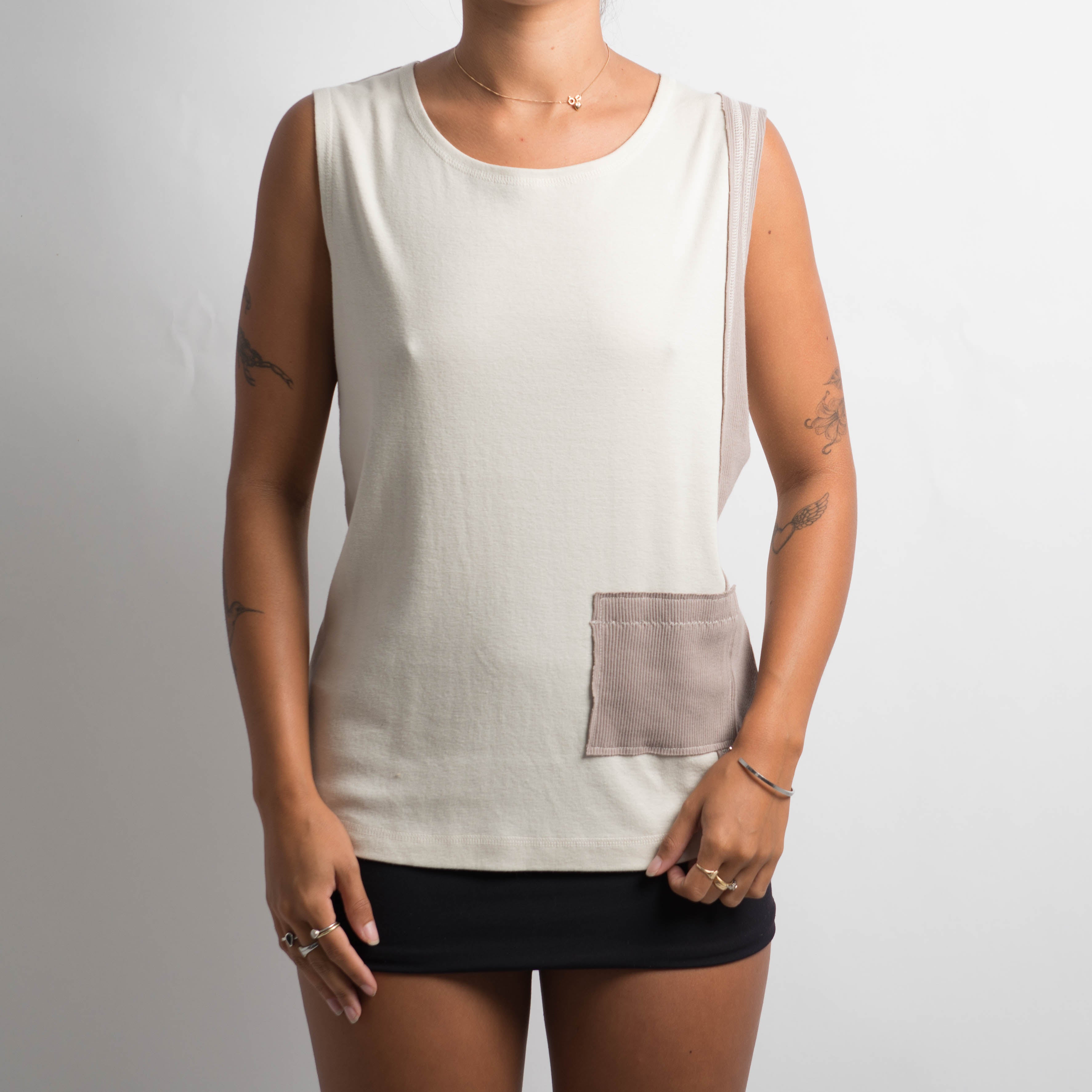 PATCHWORK SLEEVELESS TOP