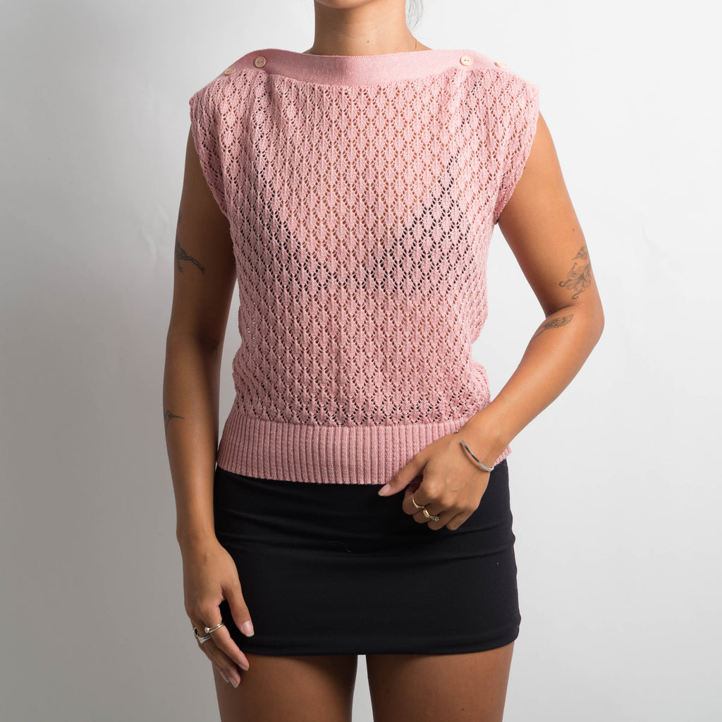PINK CROCHET TOP