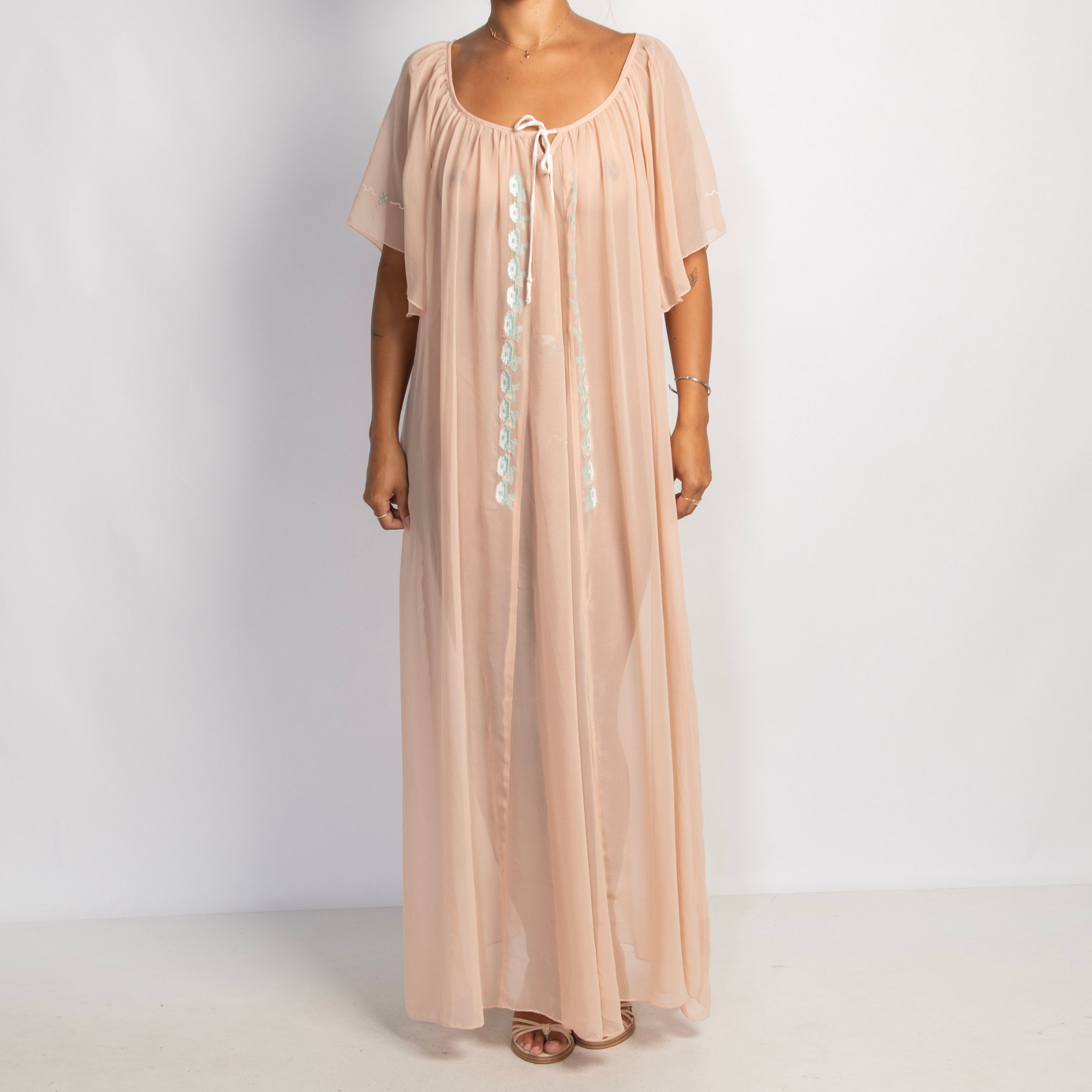 SHEER PINK MAXI DRESS